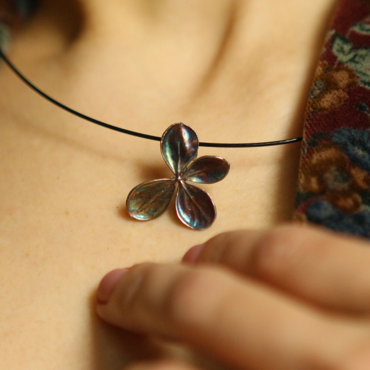 Hydrangea pendant in silver, фото 3